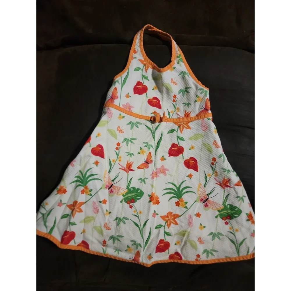 Gymboree vintage tropical paradise floral butterfly dress size 12 18‎ months